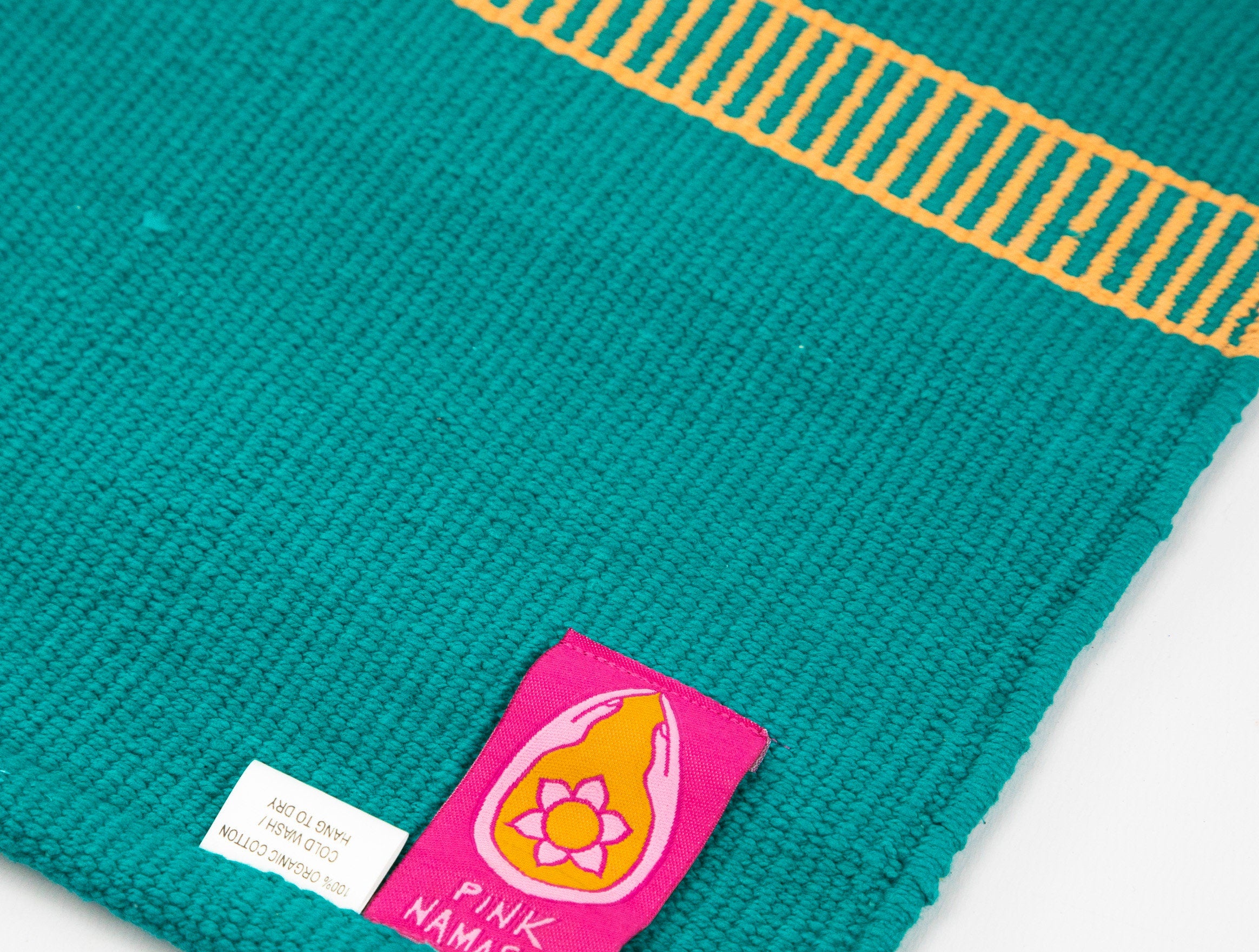Organic Yoga Rug: Teal with Border