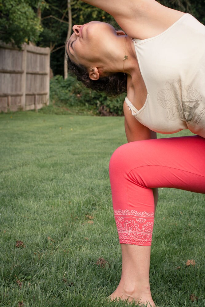 Pushpa - 3/4 Leggings - Coral